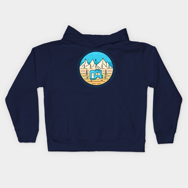 Hiking Mountain Kids Hoodie by Polahcrea